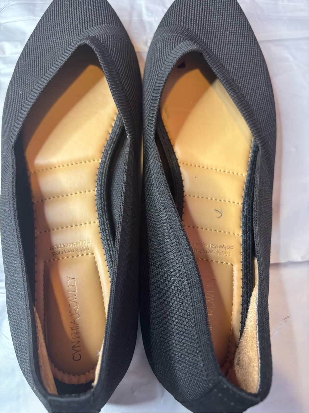 Cynthia Rowley Black Knit Pointed Toe Ballet Flats Women’s Shoes